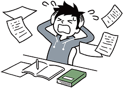 勉強に困っている子どものイラスト